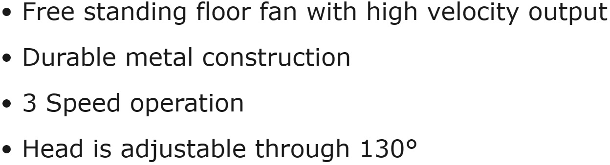 מאוורר רצפה תעשייתי PRO ELEC PEL01937